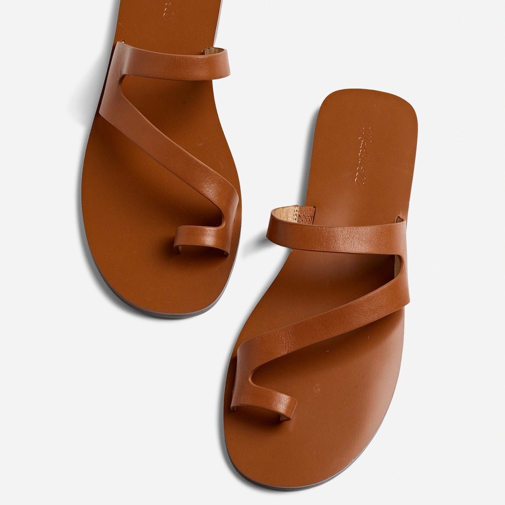 Madewell Gabi Asymmetric-Strap Sandal size 7 Brown Acorn